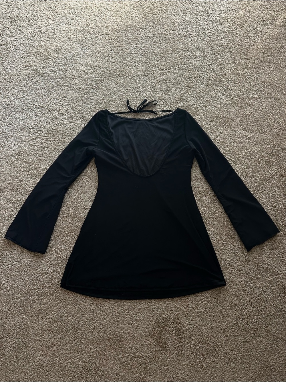 Princess Polly Long Sleeve Mini Dress in Black